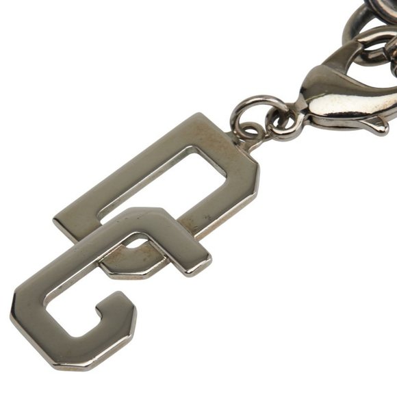 Dolce & Gabbana DG logo necklace in silver and black metal for men.